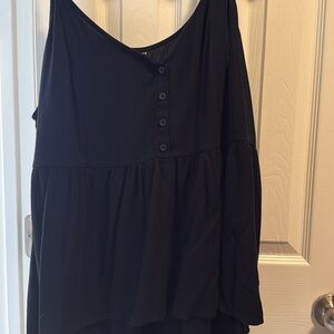 Chic Black Button-Down Women's Tank Top